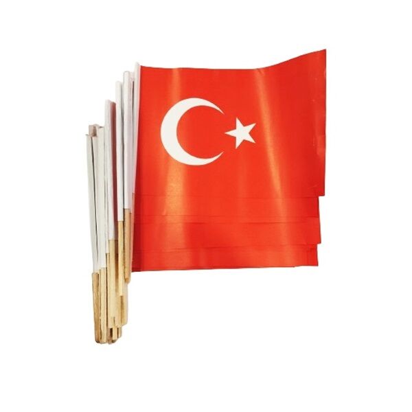 Çıtalı Türk Bayrağı Ay Yıldızlı 20*30 cm 50 Lİ - 2