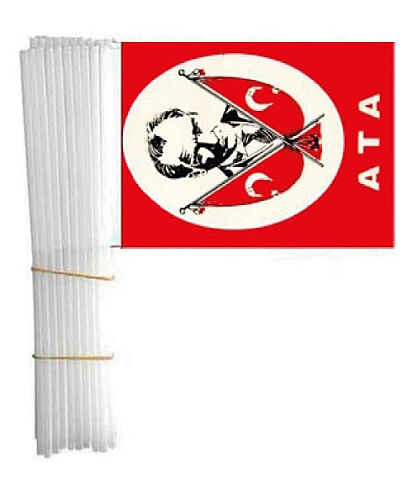 Çıtalı Türk Bayrağı Büyük Boy 40lı Atatürk Baskılı - 