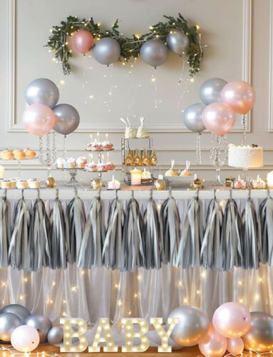 Dekoratif Garland Püsküllü Süs 5 Parça Gümüş - 2