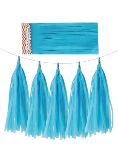 Dekoratif Garland Püsküllü Süs 5 Parça Koyu Mavi - 1