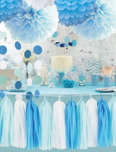 Dekoratif Garland Püsküllü Süs 5 Parça Koyu Mavi - 2