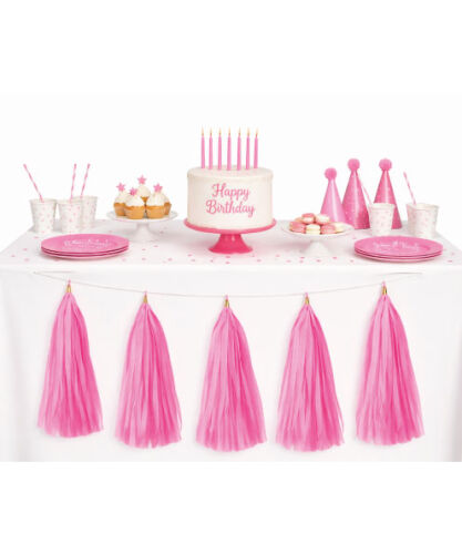 Dekoratif Garland Püsküllü Süs 5 Parça Pembe - 