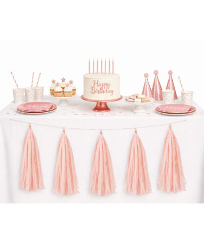 Dekoratif Garland Püsküllü Süs 5 Parça Rose Gold - 