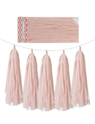 Dekoratif Garland Püsküllü Süs 5 Parça Somon - 1