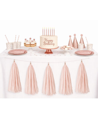 Dekoratif Garland Püsküllü Süs 5 Parça Somon - 