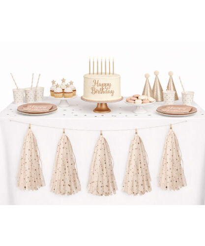 Dekoratif Garland Püsküllü Süs Desenli 5 Parça Krem - 