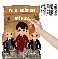 Dekoratif Kişiye Özel Ayaklı Pano Seti Harry Potter 3 Parça - 5