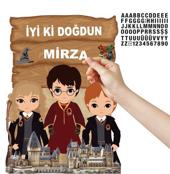 Dekoratif Kişiye Özel Ayaklı Pano Seti Harry Potter 3 Parça - 5