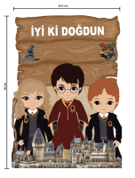 Dekoratif Kişiye Özel Ayaklı Pano Seti Harry Potter 3 Parça - 2