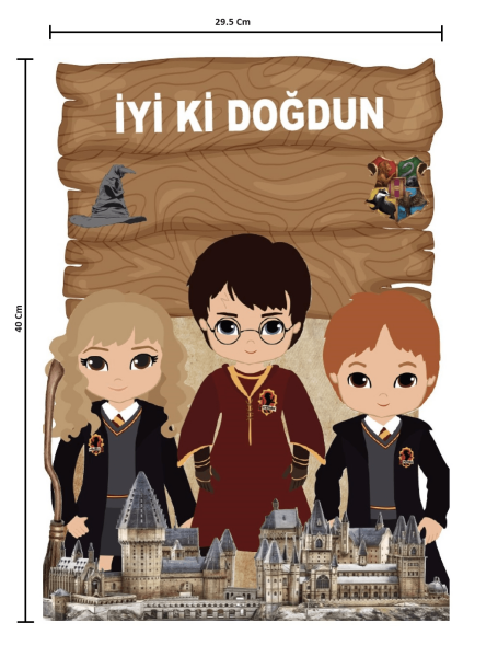 Dekoratif Kişiye Özel Ayaklı Pano Seti Harry Potter 3 Parça - 2