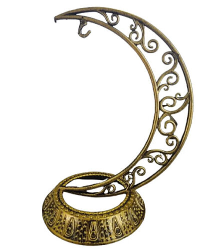 Dekoratif Masa Üstü Hilal Eskitme Altın Plastik Tabanlı Model - 