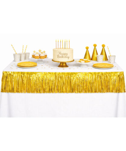 Dekoratif Püsküllü Masa Eteği Altın 200x35 Cm - 
