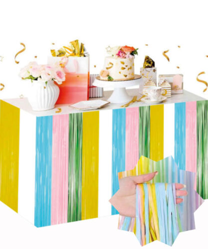 Dekoratif Püsküllü Masa Eteği Mat Renkli Geçişli 240x75 Cm - 