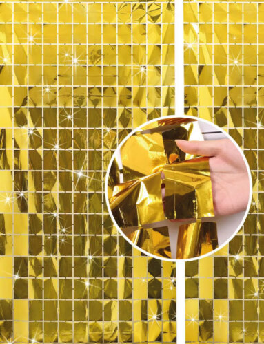 Dekoratif Püsküllü Saçak Perde 1x2 Metre Kare Altın - 2