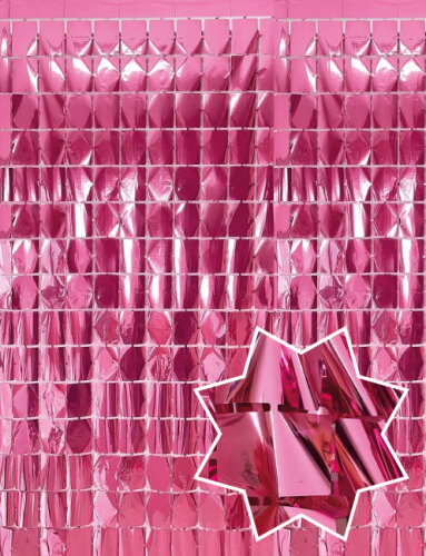 Dekoratif Püsküllü Saçak Perde 1x2 Metre Kare Pembe - 1