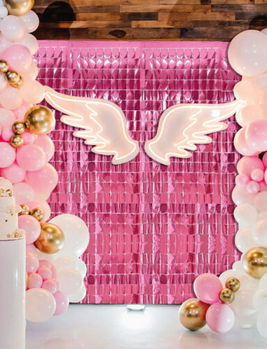 Dekoratif Püsküllü Saçak Perde 1x2 Metre Kare Pembe - 2