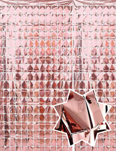 Dekoratif Püsküllü Saçak Perde 1x2 Metre Kare Rose Gold - 1