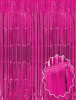 Dekoratif Püsküllü Saçak Perde 1x2 Metre Parlak Fuşya - 1