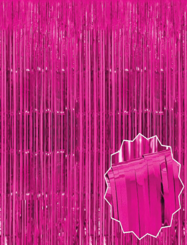 Dekoratif Püsküllü Saçak Perde 1x2 Metre Parlak Fuşya - 