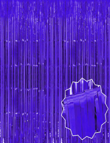 Dekoratif Püsküllü Saçak Perde 1x2 Metre Parlak Lacivert - 