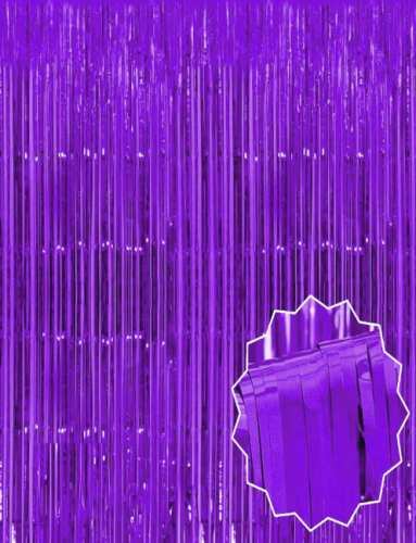 Dekoratif Püsküllü Saçak Perde 1x2 Metre Parlak Mor - 