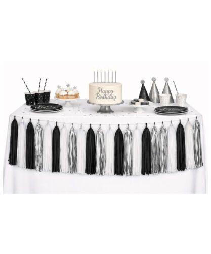 Dekoratif Püsküllü Süs 4.2 Metre 20 Parça Gümüş Gri - 