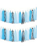Dekoratif Püsküllü Süs 4.2 Metre 20 Parça Mavi Beyaz Gümüş - 2