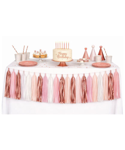 Dekoratif Püsküllü Süs 4.2 Metre 20 Parça Rose Gold Pembe - 