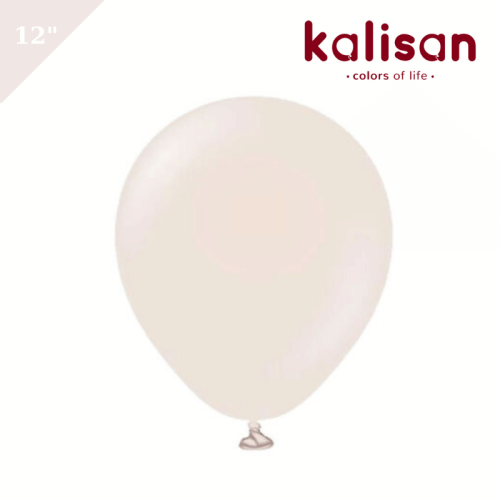 Lateks Retro Balon 100 Parça Deniz Kumu-Kum Beji (White Sand) 12 inç Kalisan - 1