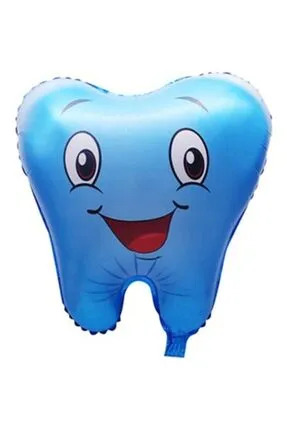 Folyo Balon Diş Şekilli Mavi 50 cm - 