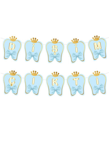 Kağıt Banner Dişim Çıktı Mavi Varaklı - 