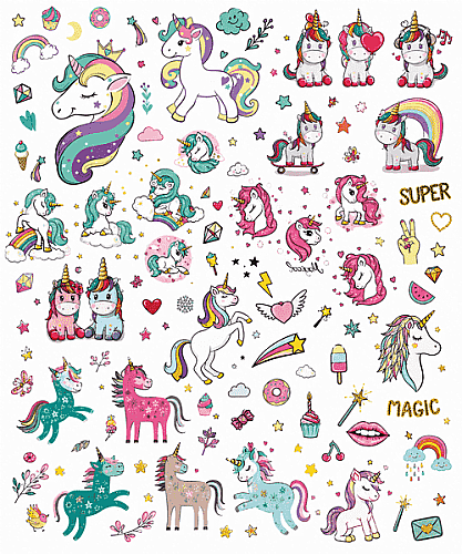 Dövme Unicorn Geçici Set - 