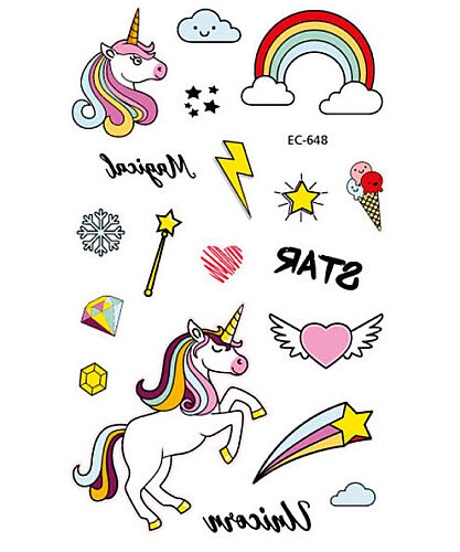 Dövme Unicorn Geçici Seti 3 - 