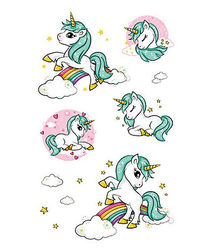 Dövme Unicorn Geçici Seti 6 - 