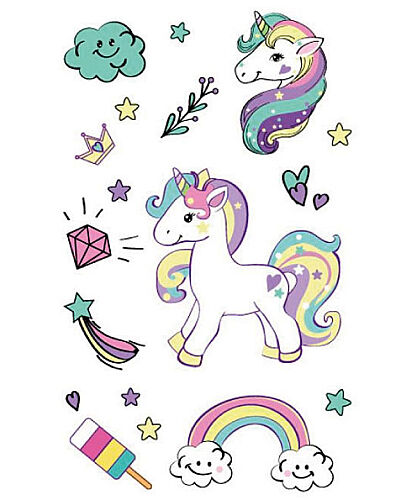 Dövme Unicorn Geçici Seti 8 - 