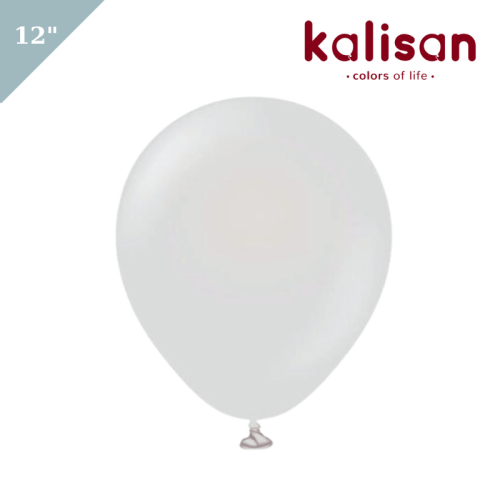 Lateks Retro Balon 12 inç 100 Parça Kalisan Duman (Smoke) - 