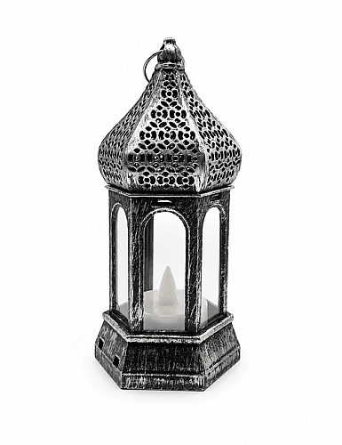  Fener Ledli Asmalı Model Noktalı 15 cm Gümüş - 