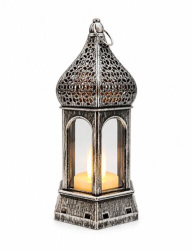  Fener Ledli Asmalı Model Noktalı 15 cm Gümüş - 2
