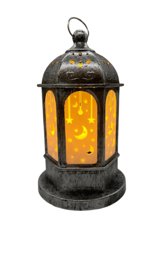 Fener Ledli Tabanlı Eskitme Model 16 Cm Gümüş - 1