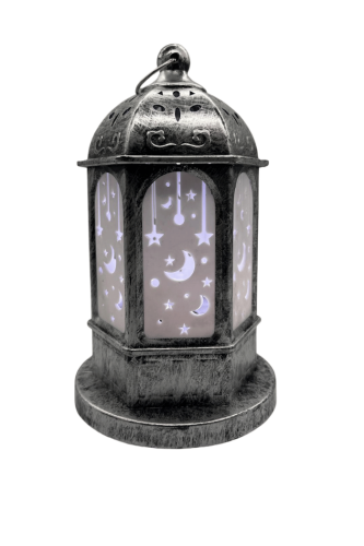 Fener Ledli Tabanlı Eskitme Model 16 Cm Gümüş - 4