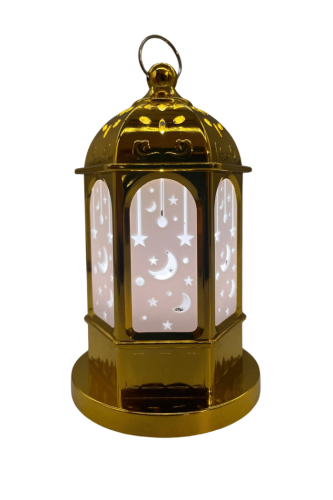 Fener Ledli Tabanlı Parlak Model 16 Cm Altın - 2
