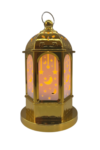 Fener Ledli Tabanlı Parlak Model 16 Cm Altın - 1