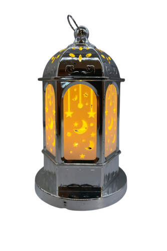 Fener Ledli Tabanlı Parlak Model 16 Cm Gümüş - 1