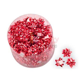 Fiyonk Süs Metalik Kırmızı Renkli 1cm / 100 Parça - 1