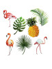 Kağıt Banner Flamingo Ananas Uzar Süs - 3