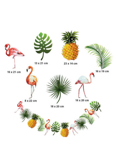 Kağıt Banner Flamingo Ananas Uzar Süs - 2