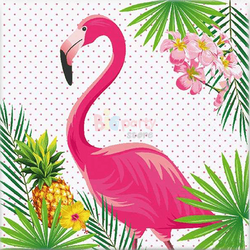 Lisanslı Flamingo Ananas Kağıt Peçete - 1