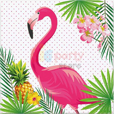 Lisanslı Flamingo Ananas Kağıt Peçete 16 Parça - 1