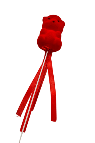 Flok Ayıcık Çubuklu 5 Cm 10 Parça Kırmızı - 2