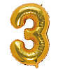 Folyo Balon 100 Cm Gold Rakam 3 - 1